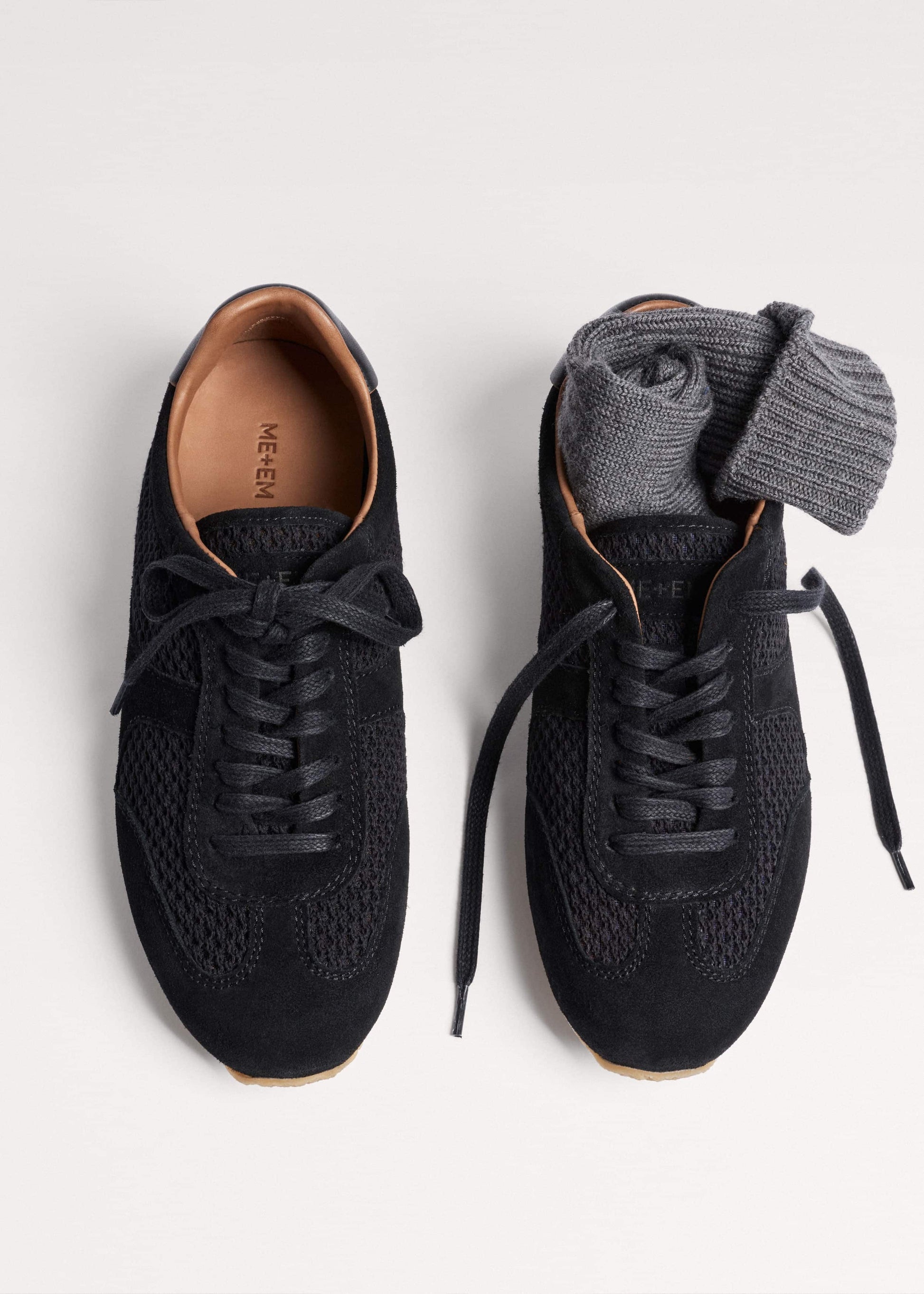 Black Mesh Retro Runner Sneaker