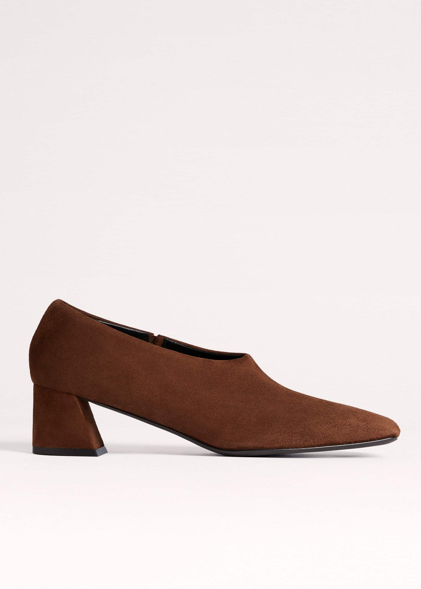 Brown High Front Block Heel