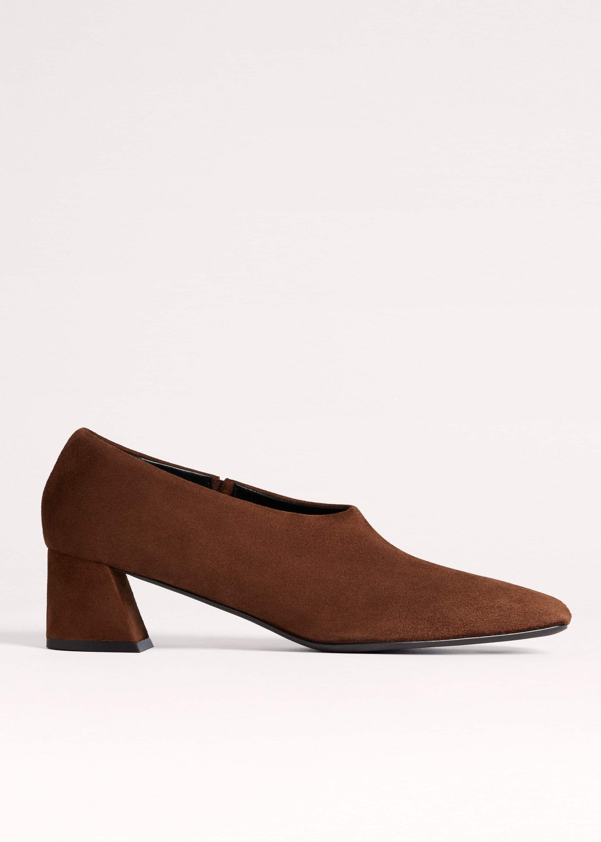 Brown High Front Block Heel
