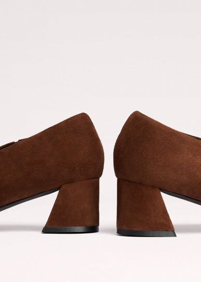 Brown High Front Block Heel