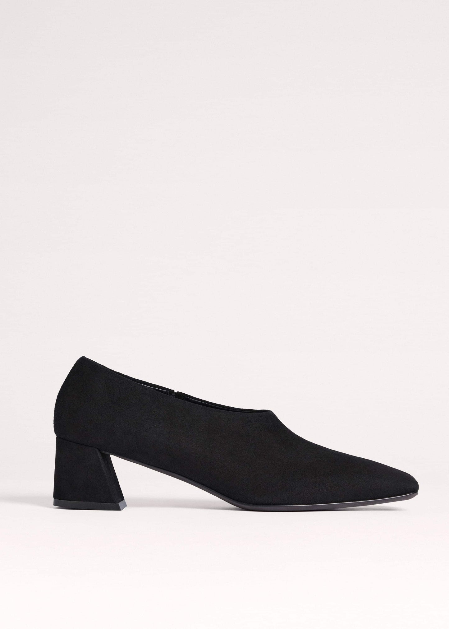 Black High Front Block Heel