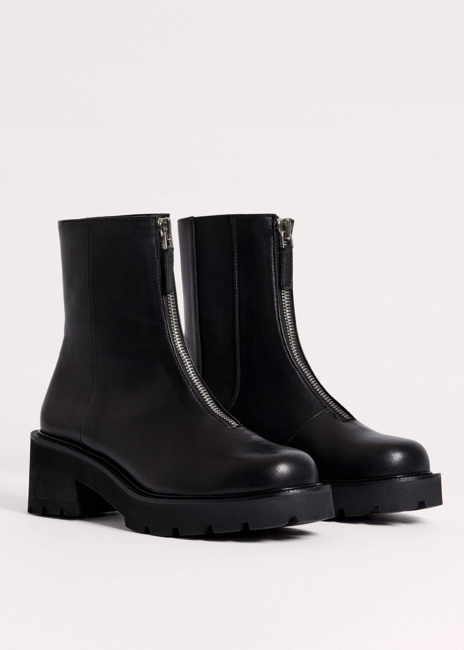 Black Zip Front Boot