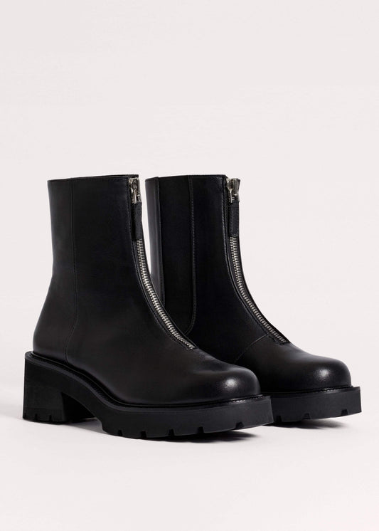 Black Zip Front Boot