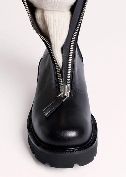 Black Zip Front Boot