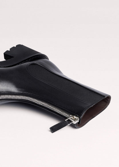 Black Zip Front Boot