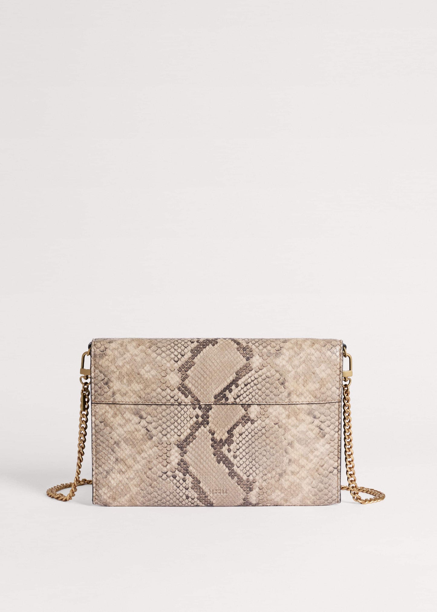 Gray Snake Print Clutch Bag