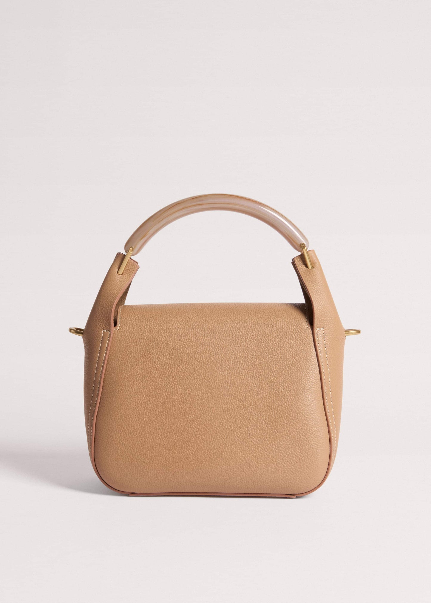 Light Brown Resin Handle Crossbody Bag