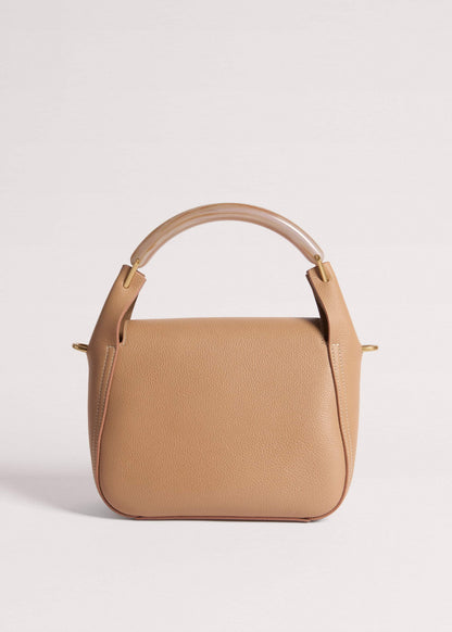 Light Brown Resin Handle Crossbody Bag