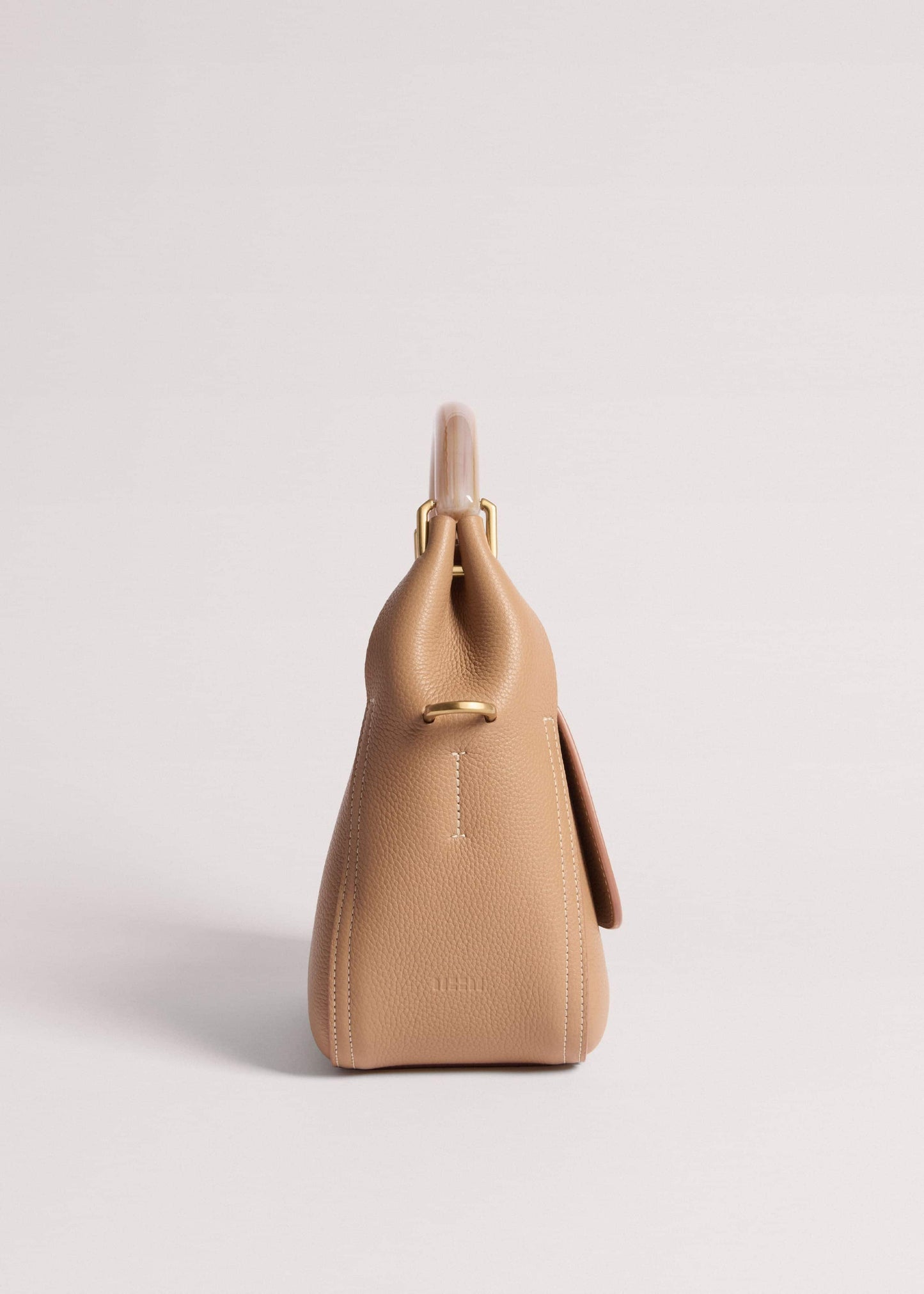 Light Brown Resin Handle Crossbody Bag