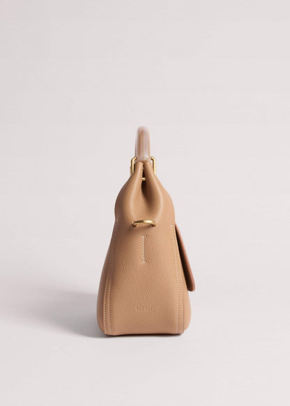 Light Brown Resin Handle Crossbody Bag