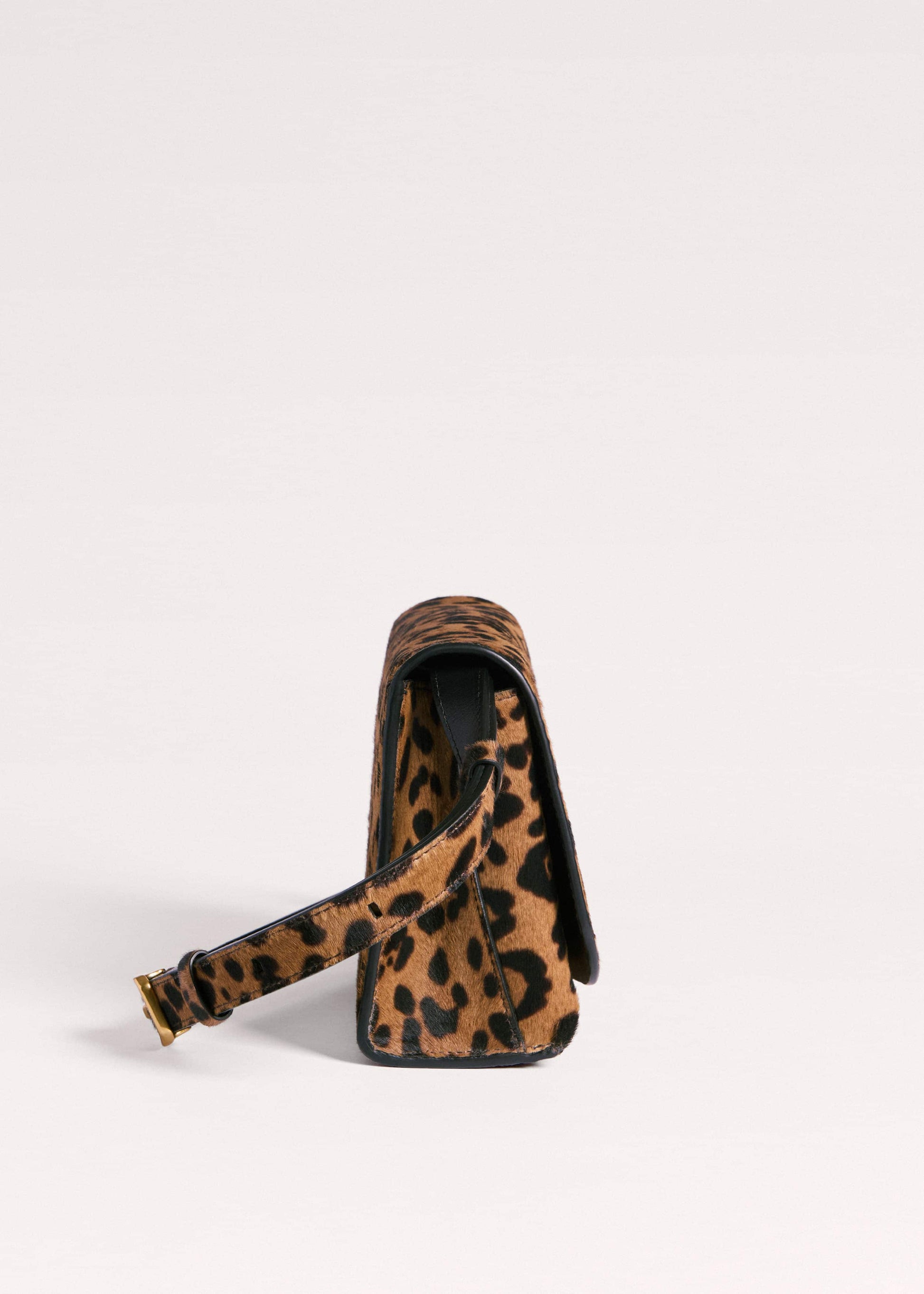 Brown 2-Way Leopard Print Crossbody Bag