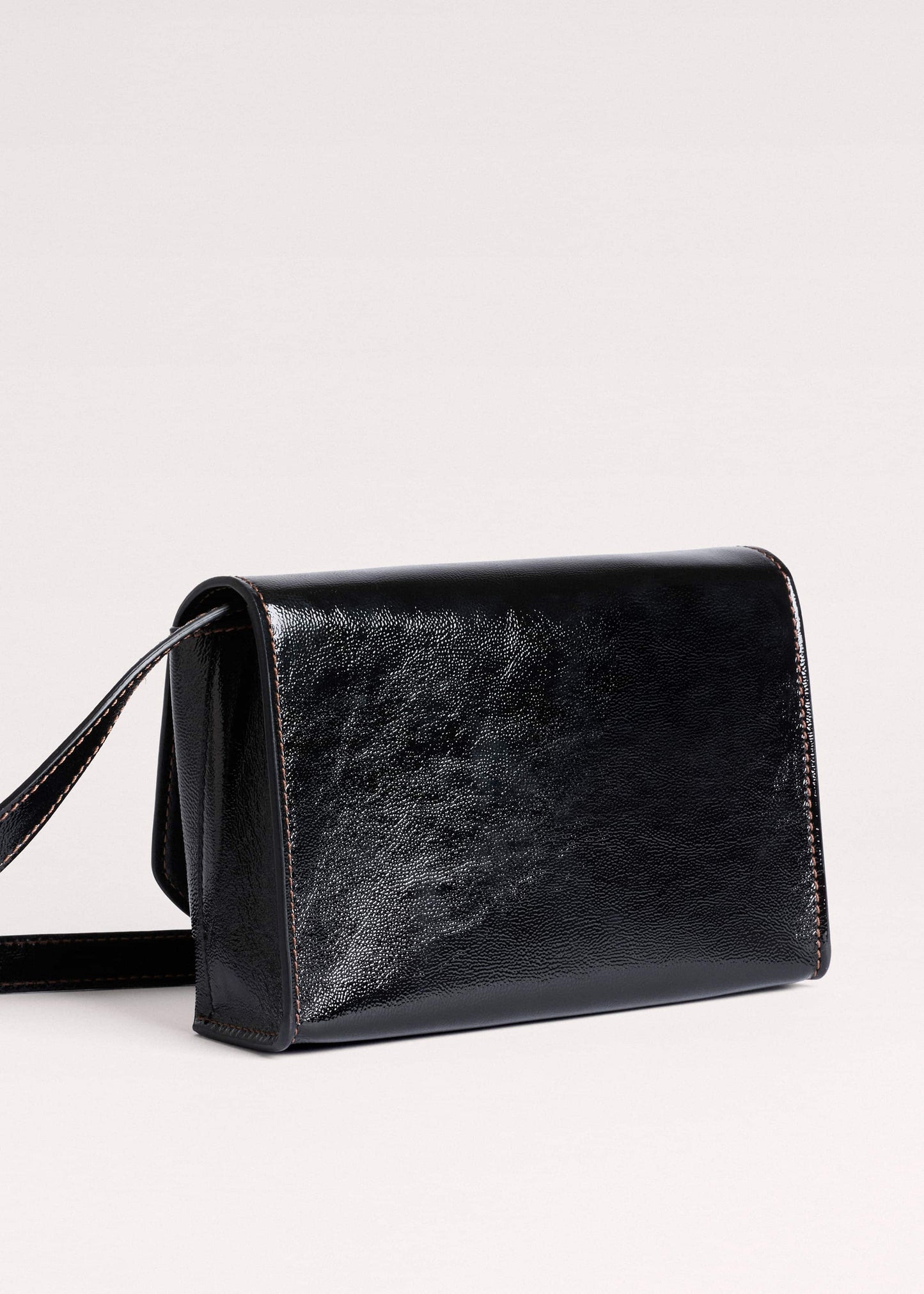Black Leather Clutch + Crossbody Bag