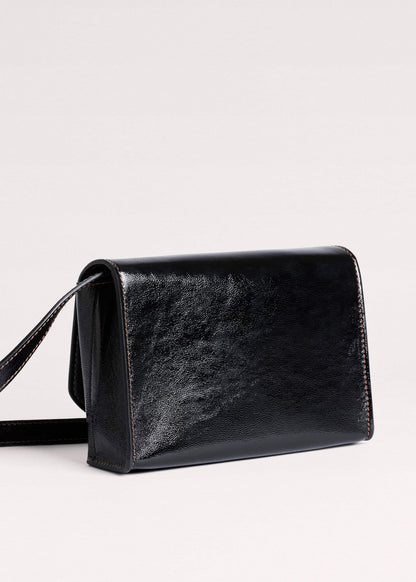 Black Leather Clutch + Crossbody Bag