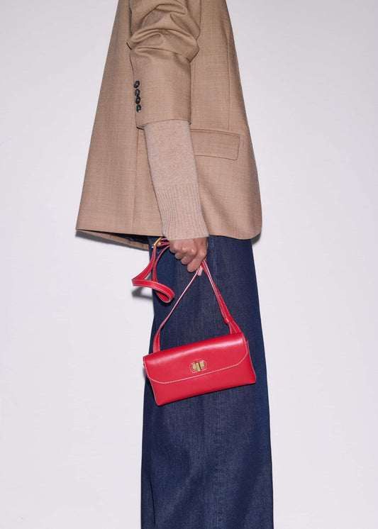Red Leather Small Pouch