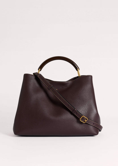 Red Leather Soft Constructed Day Bag
