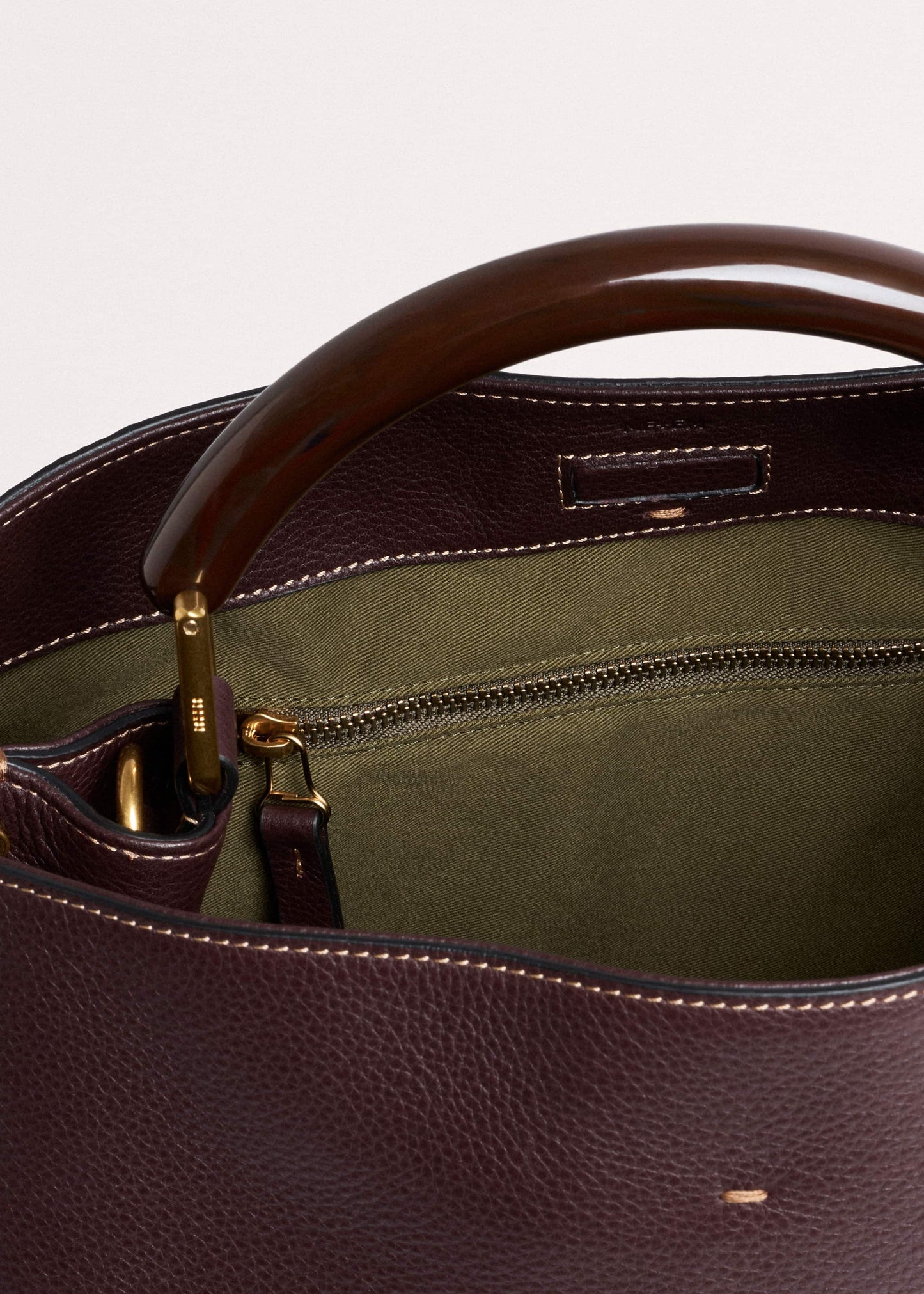 Red Leather Soft Constructed Day Bag