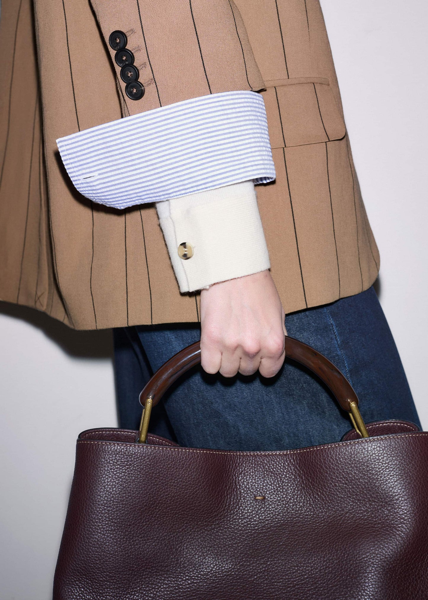 Red Leather Soft Constructed Day Bag