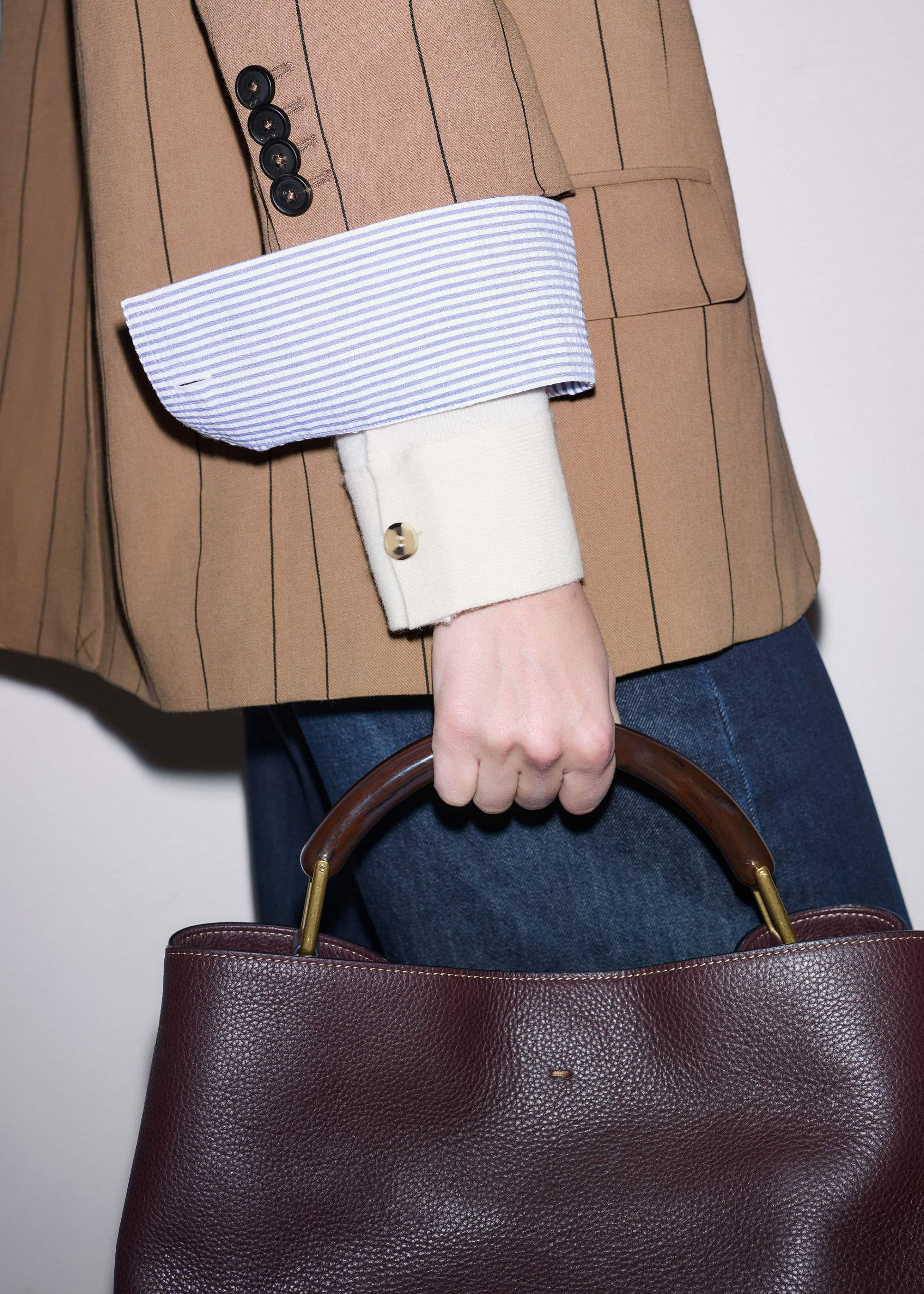 Red Leather Soft Constructed Day Bag