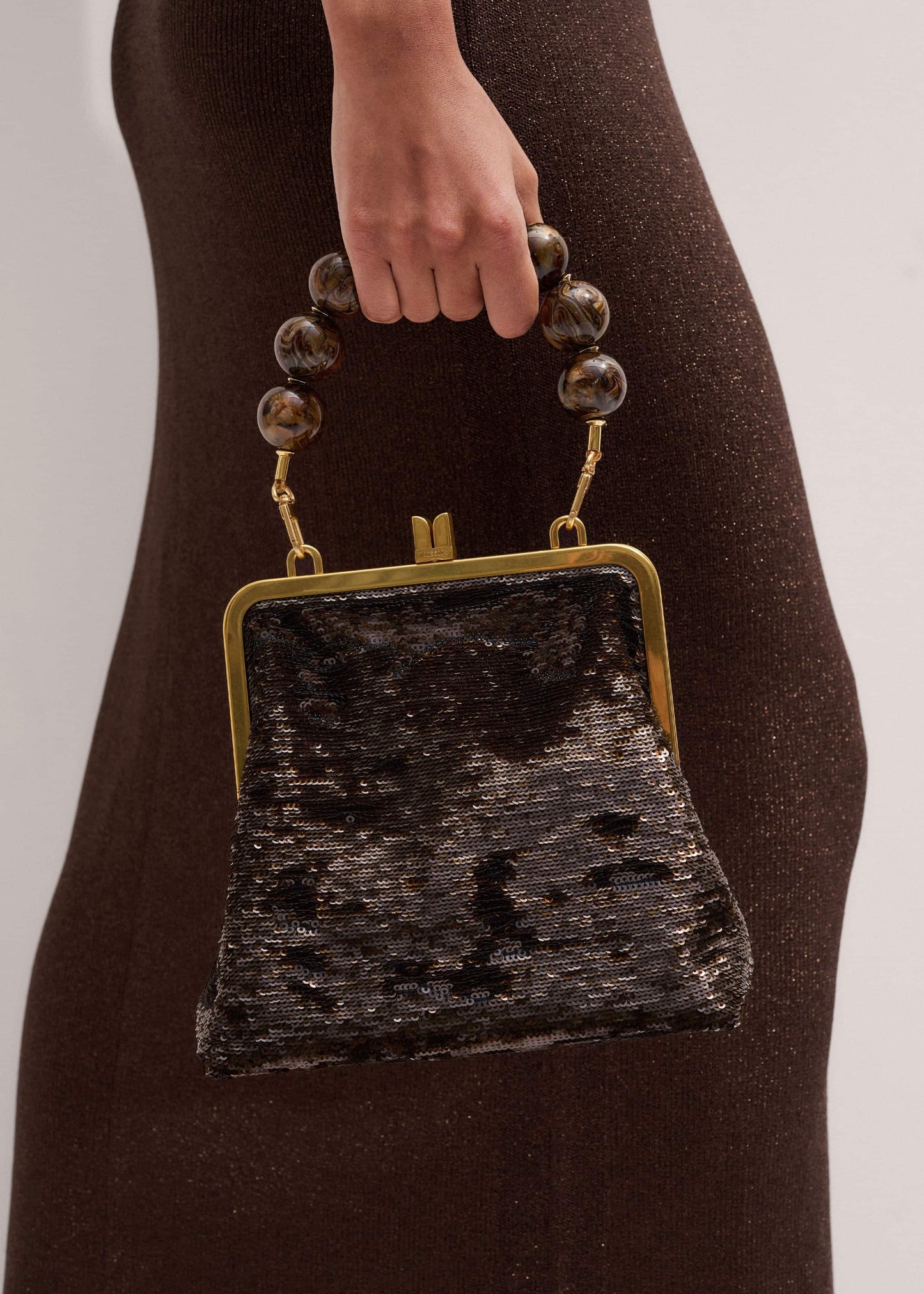 Brown Sequin Evening Bag