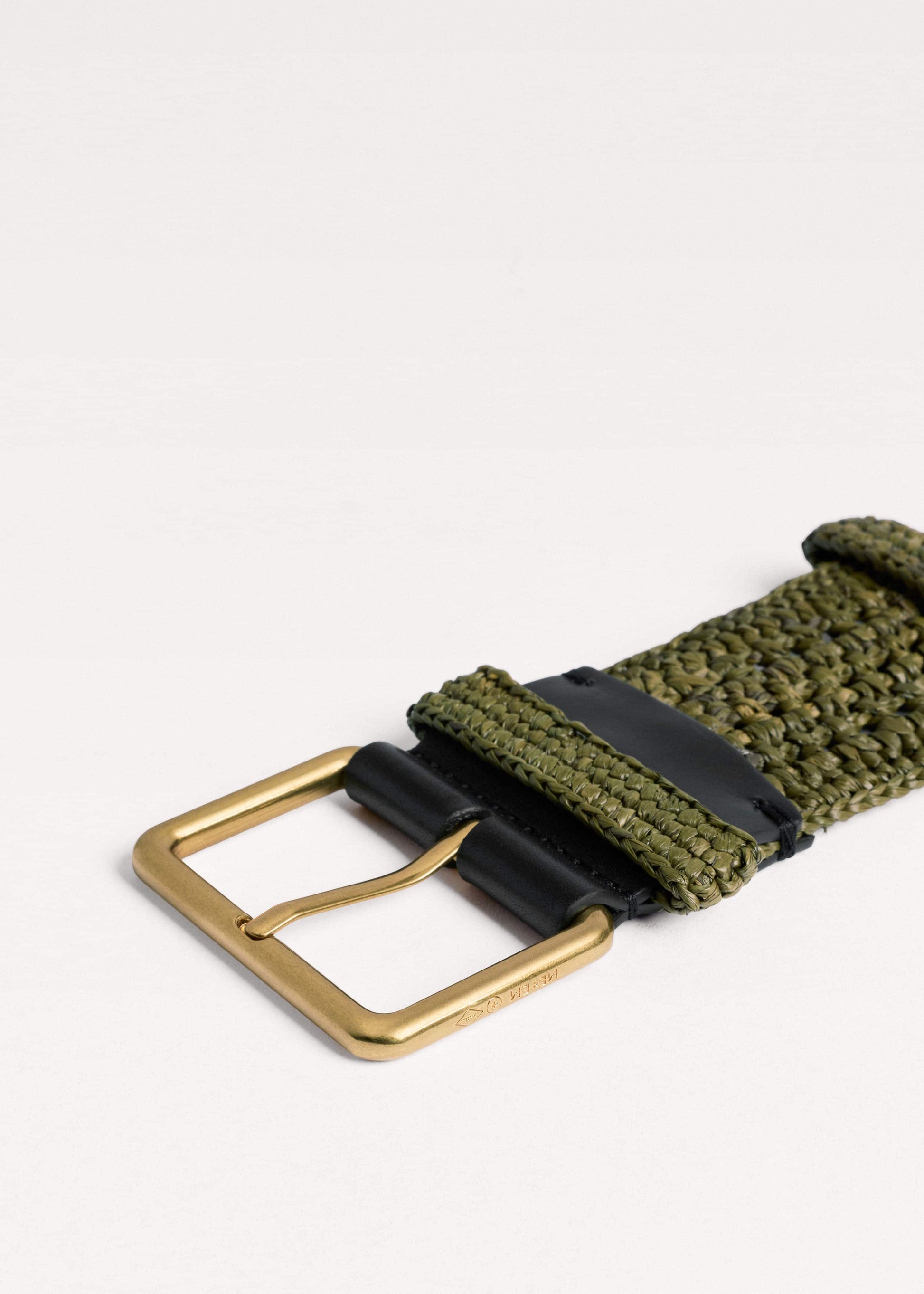 Olive Green Raffia Wide Summer Belt