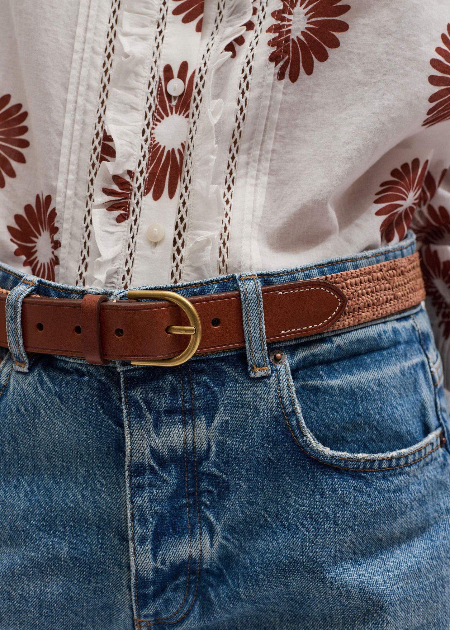 Pink Raffia Summer Belt