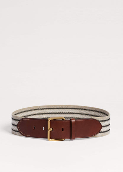 Cream Wide Elastic Belt