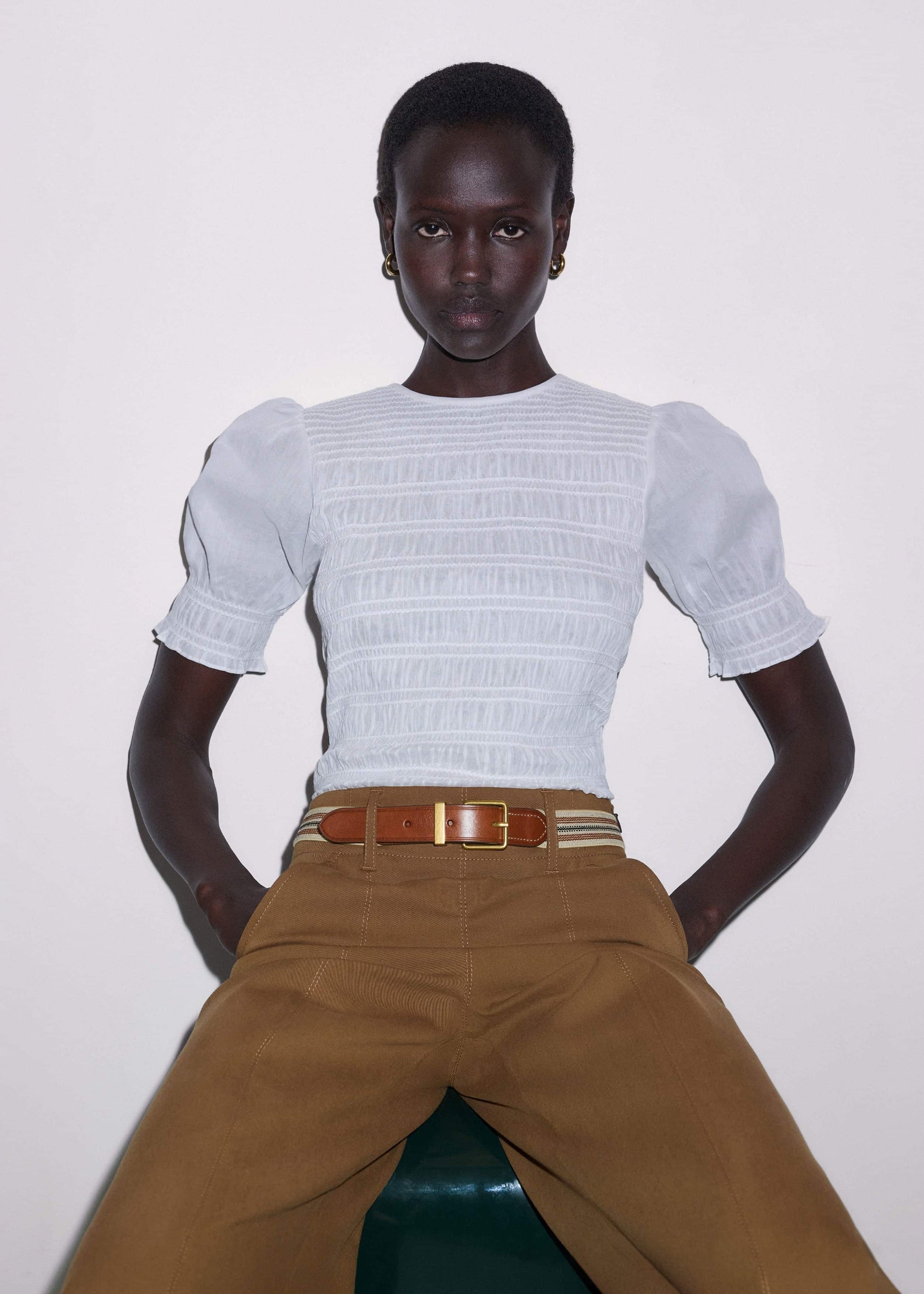 Brown Elastic Stretch Belt