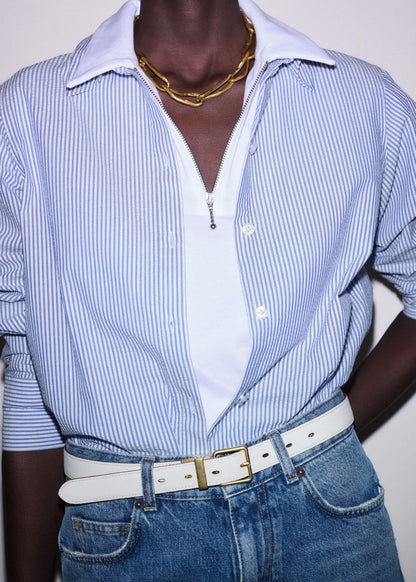Dark Brown Buttercream Reversible Belt