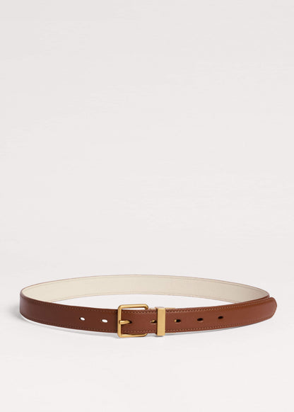 Dark Brown Buttercream Reversible Belt