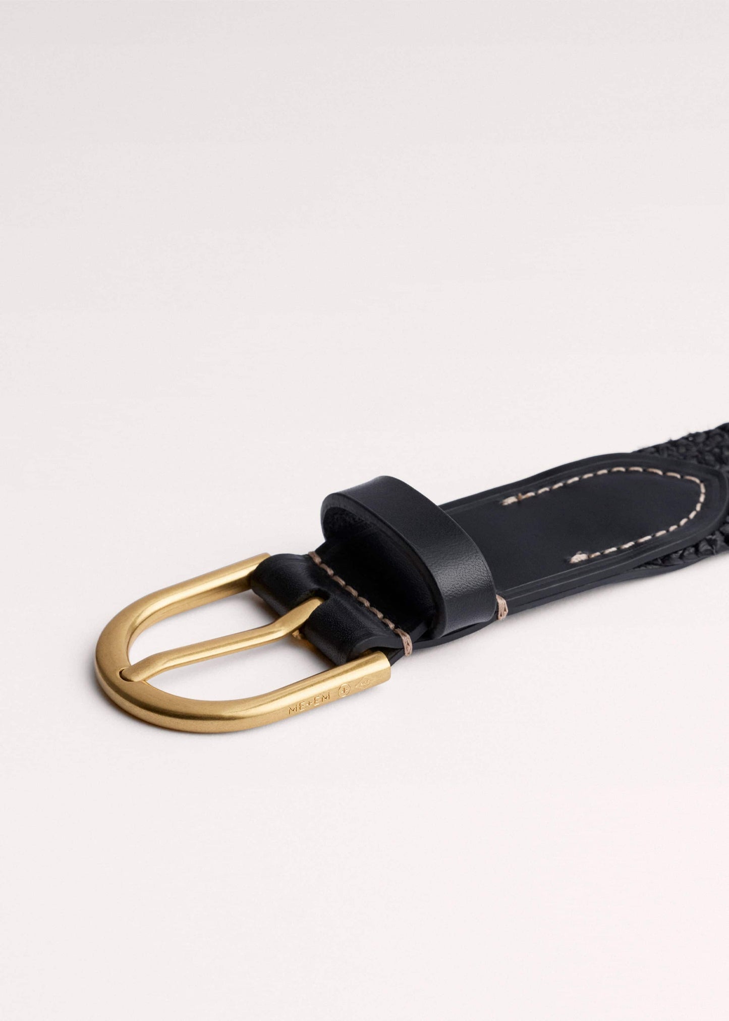 Black Round Raffia Summer Belt