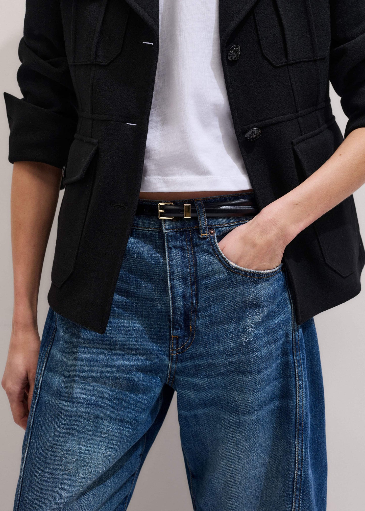 Black Skinny Belt