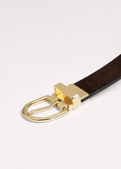 Brown Eyelet Reversible Belt