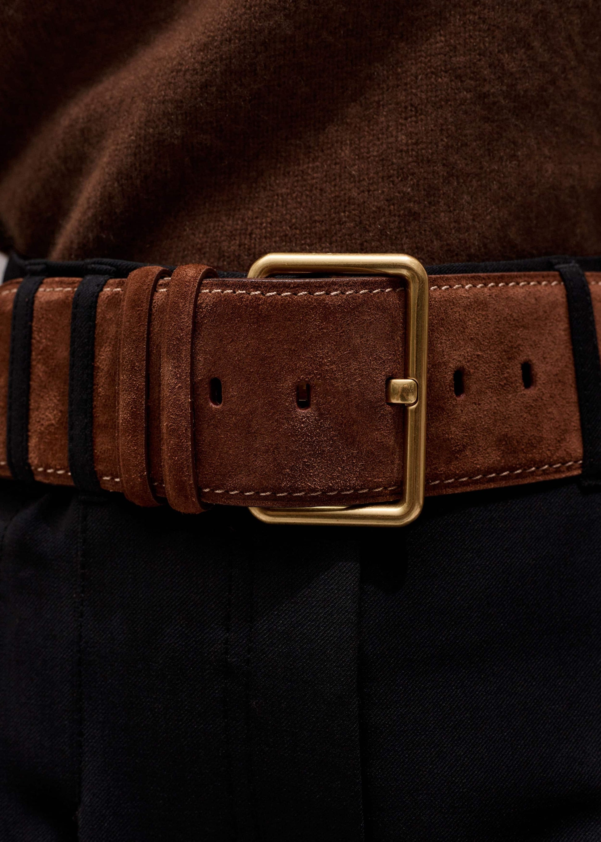 Brown Extra Wide Waisted Belt
