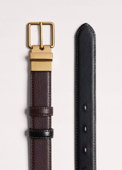 Red Leather Reversible Belt