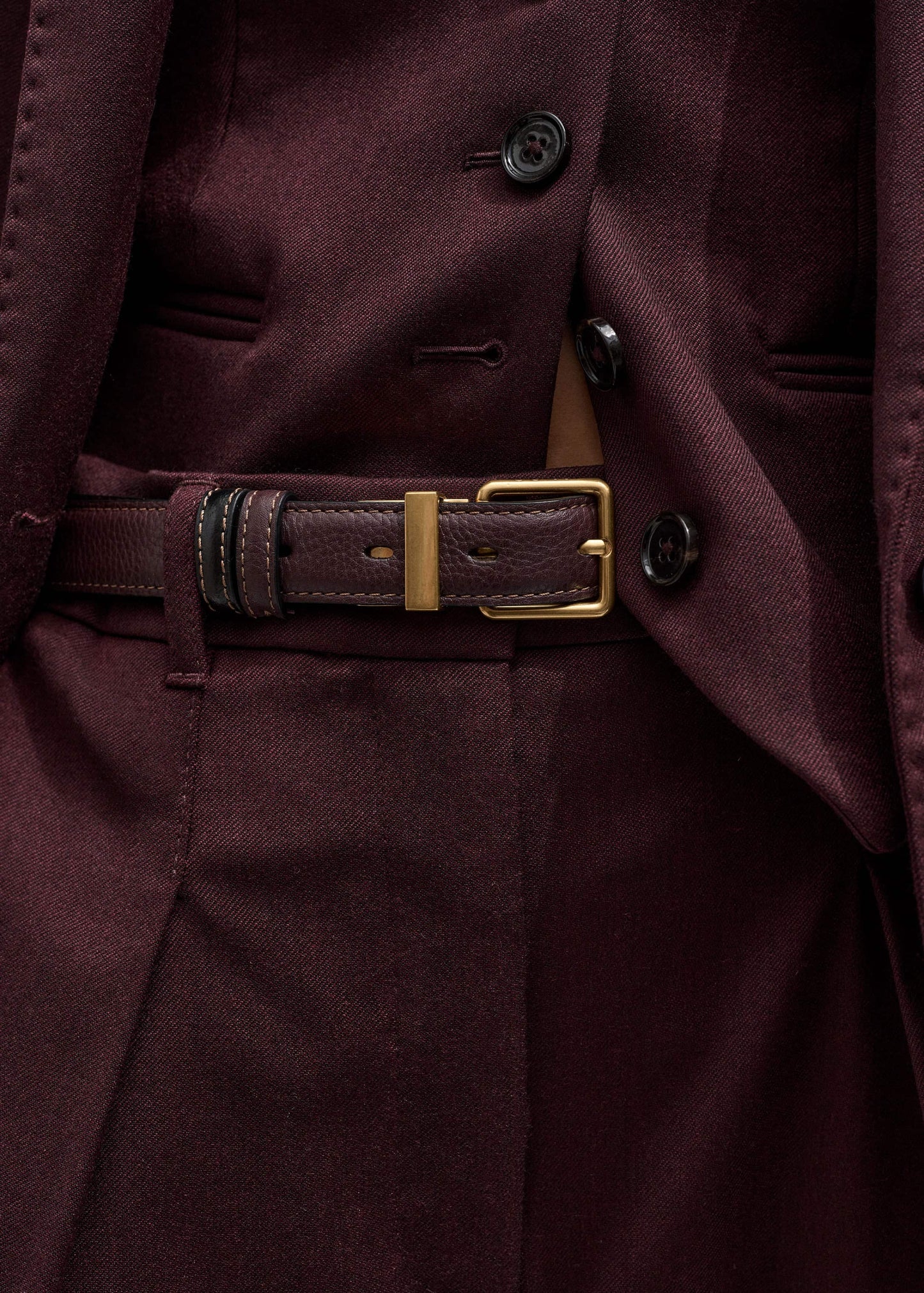Red Leather Reversible Belt