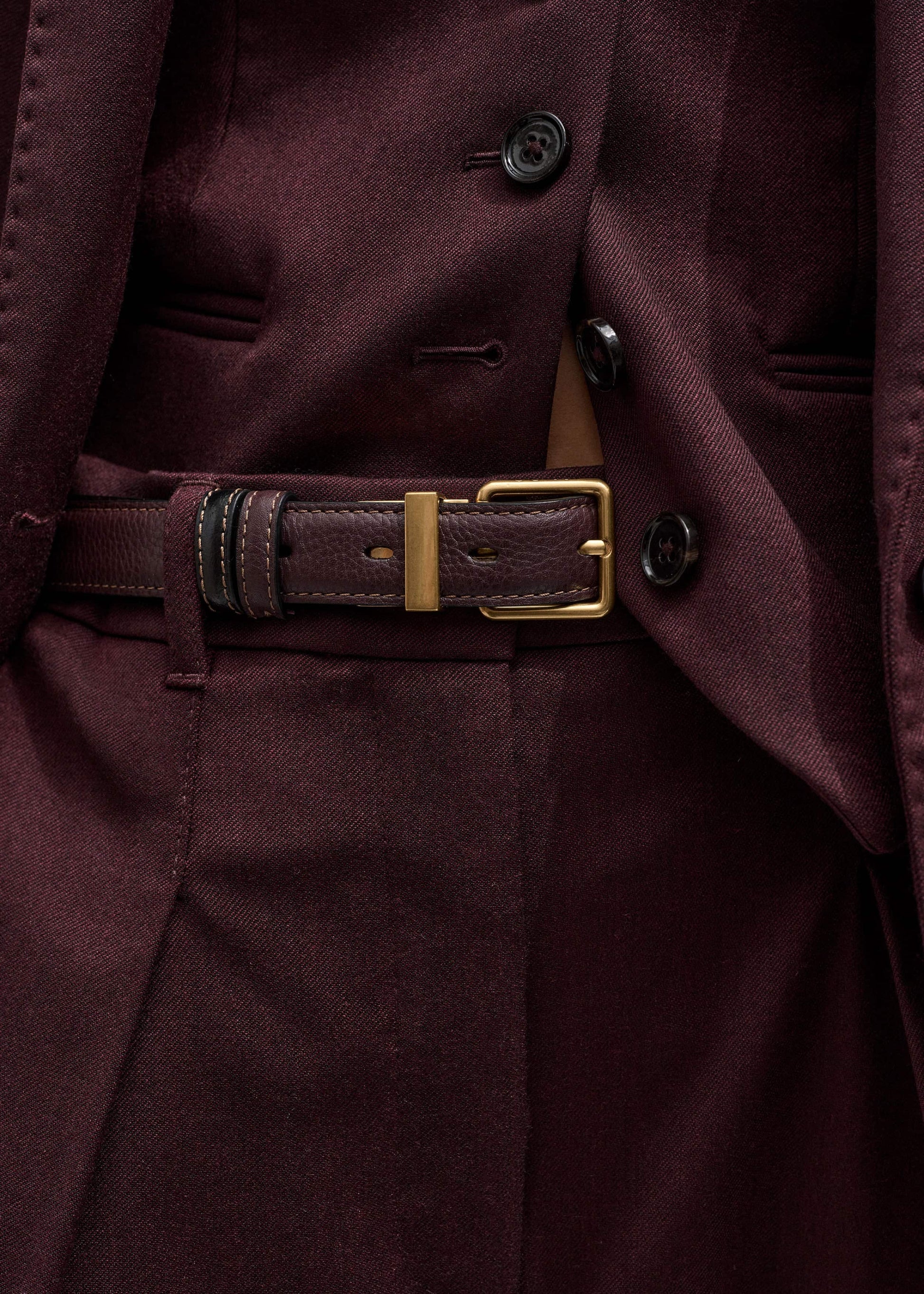 Red Leather Reversible Belt