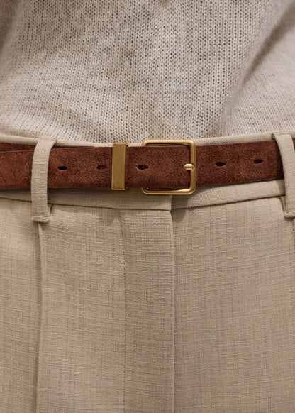Red Italian Croc Print Reversible Belt