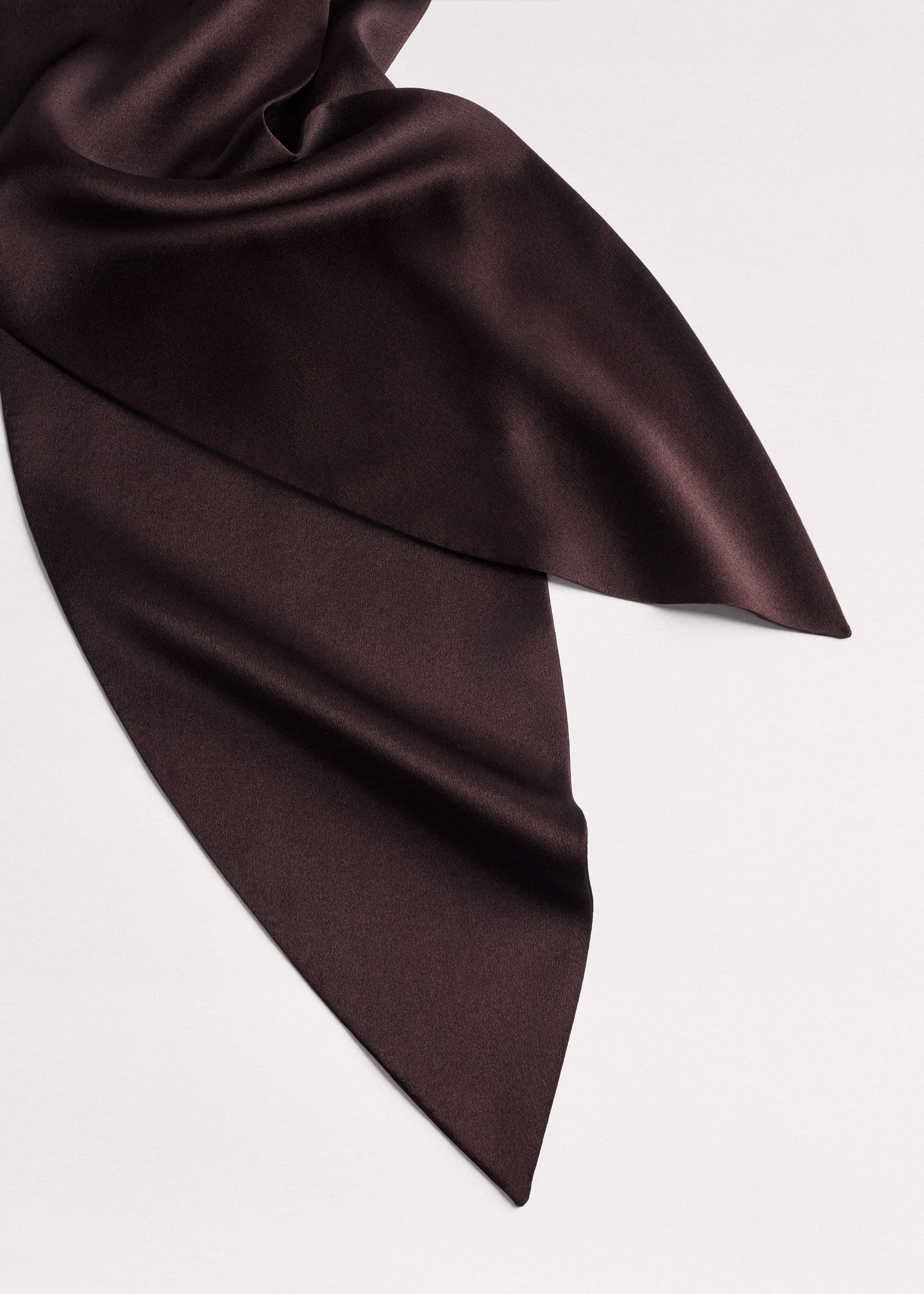 Brown Silk Satin Evening Scarf