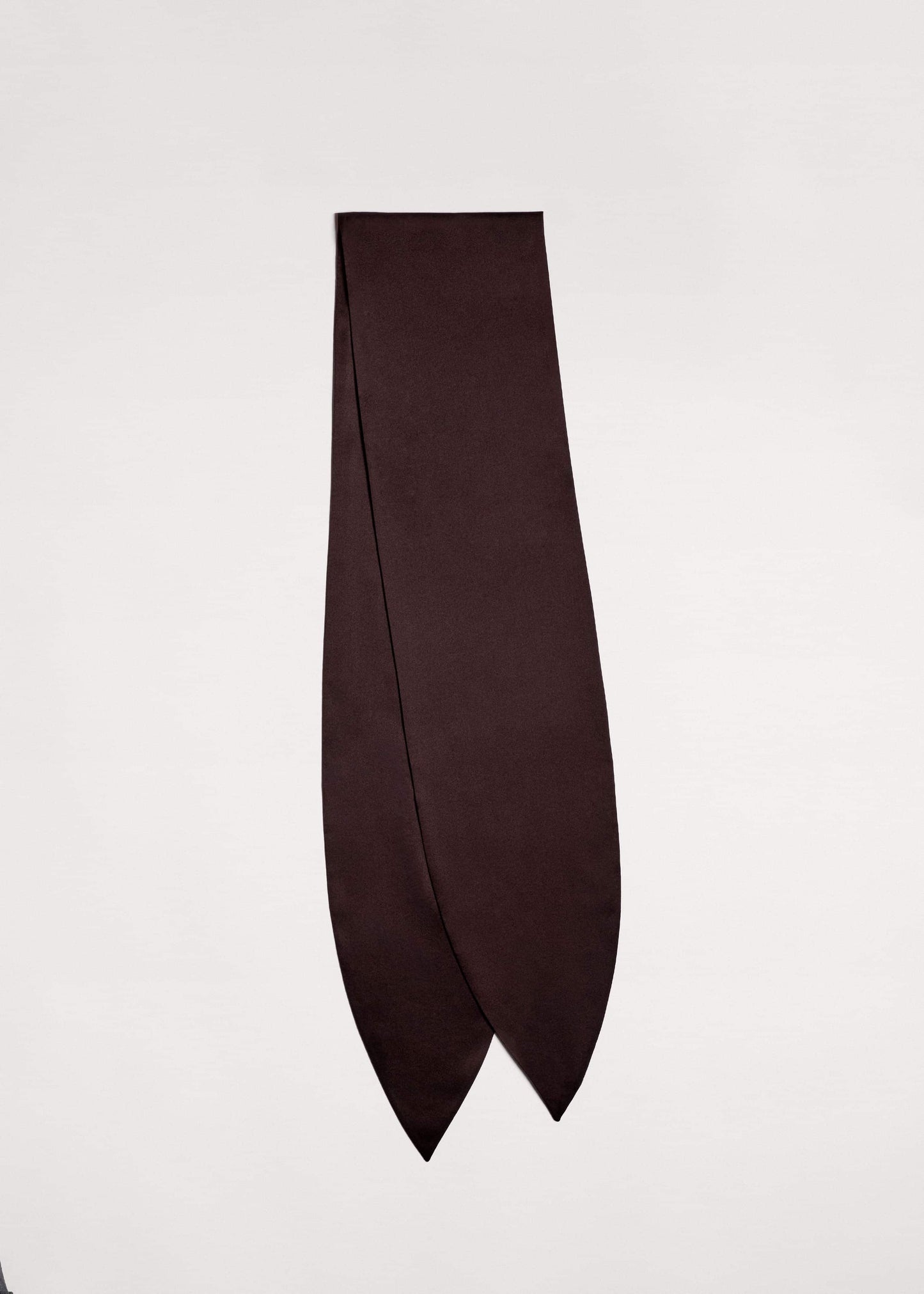 Brown Silk Satin Evening Scarf