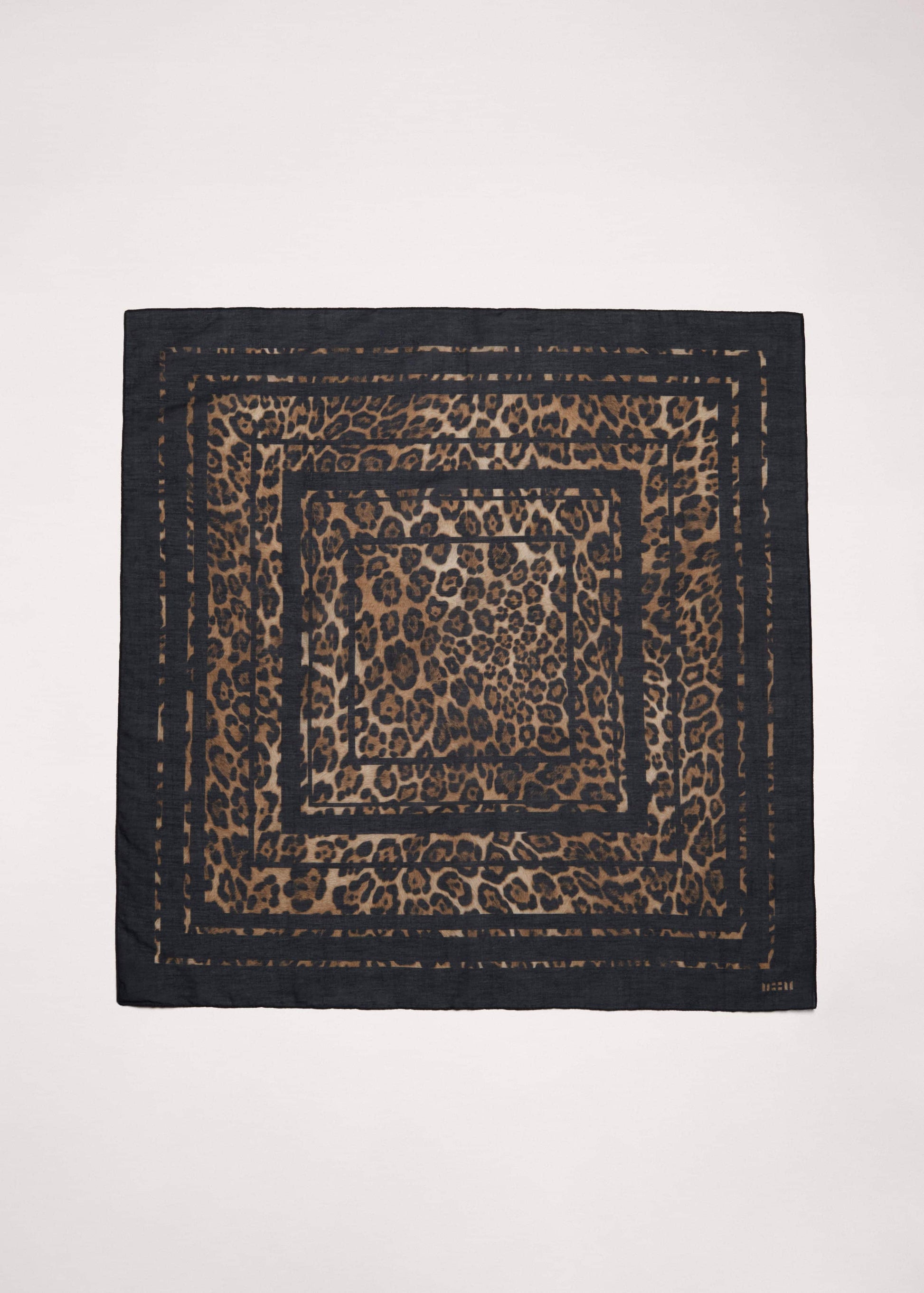 Brown Leopard Border Scarf