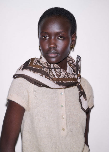 Snake Print Border Scarf