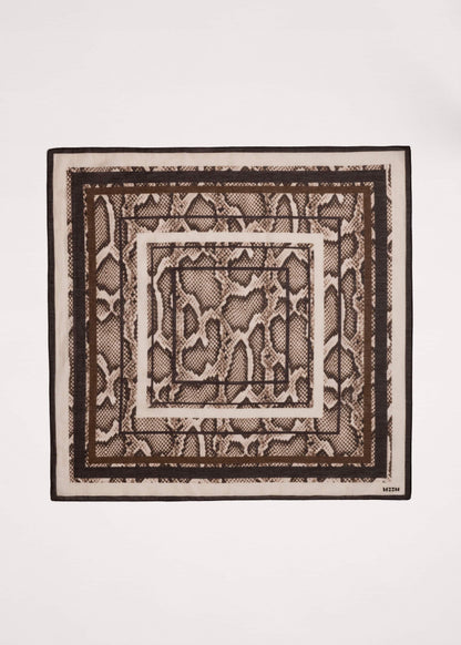 Snake Print Border Scarf