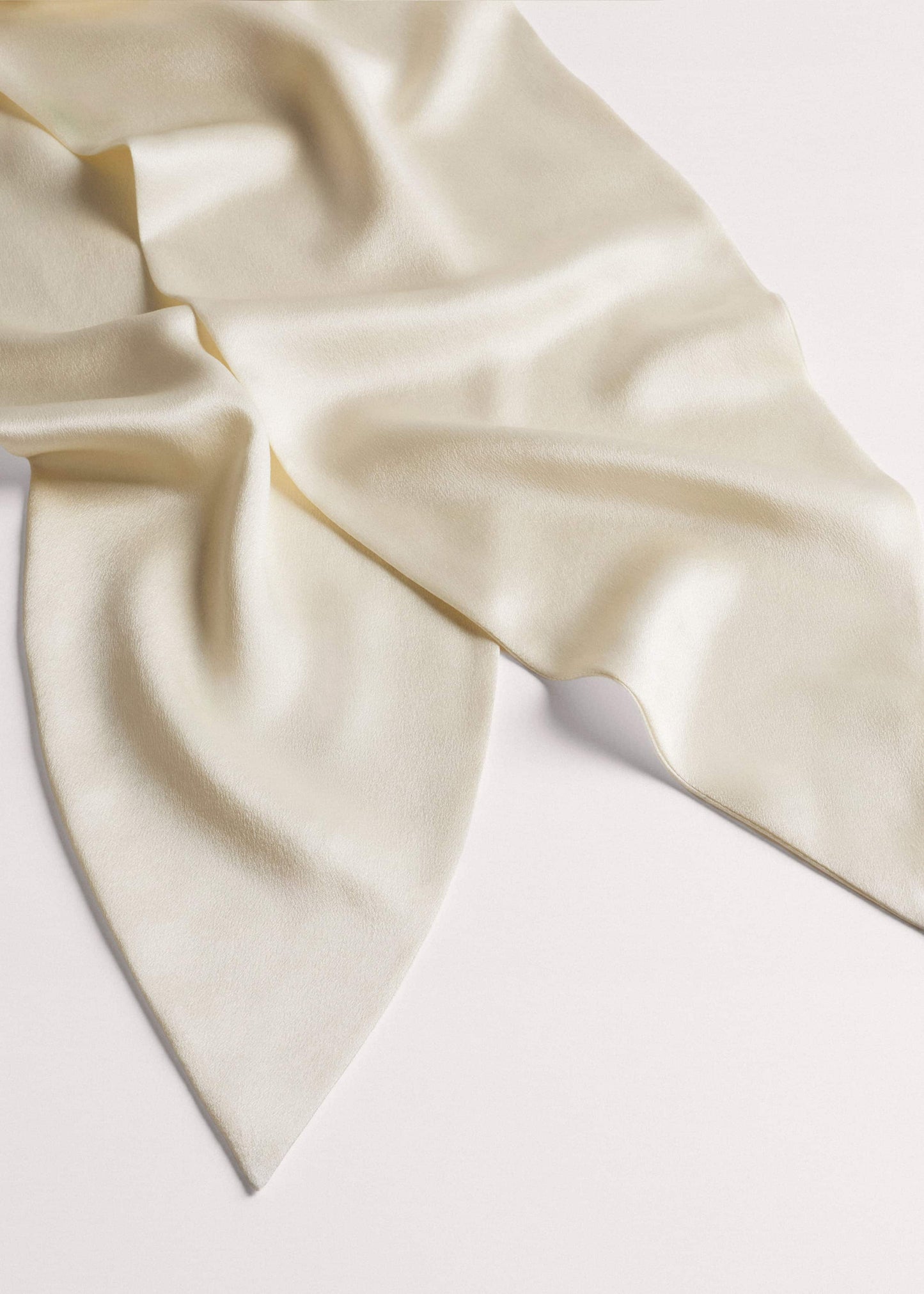 Cream Silk Satin Evening Scarf
