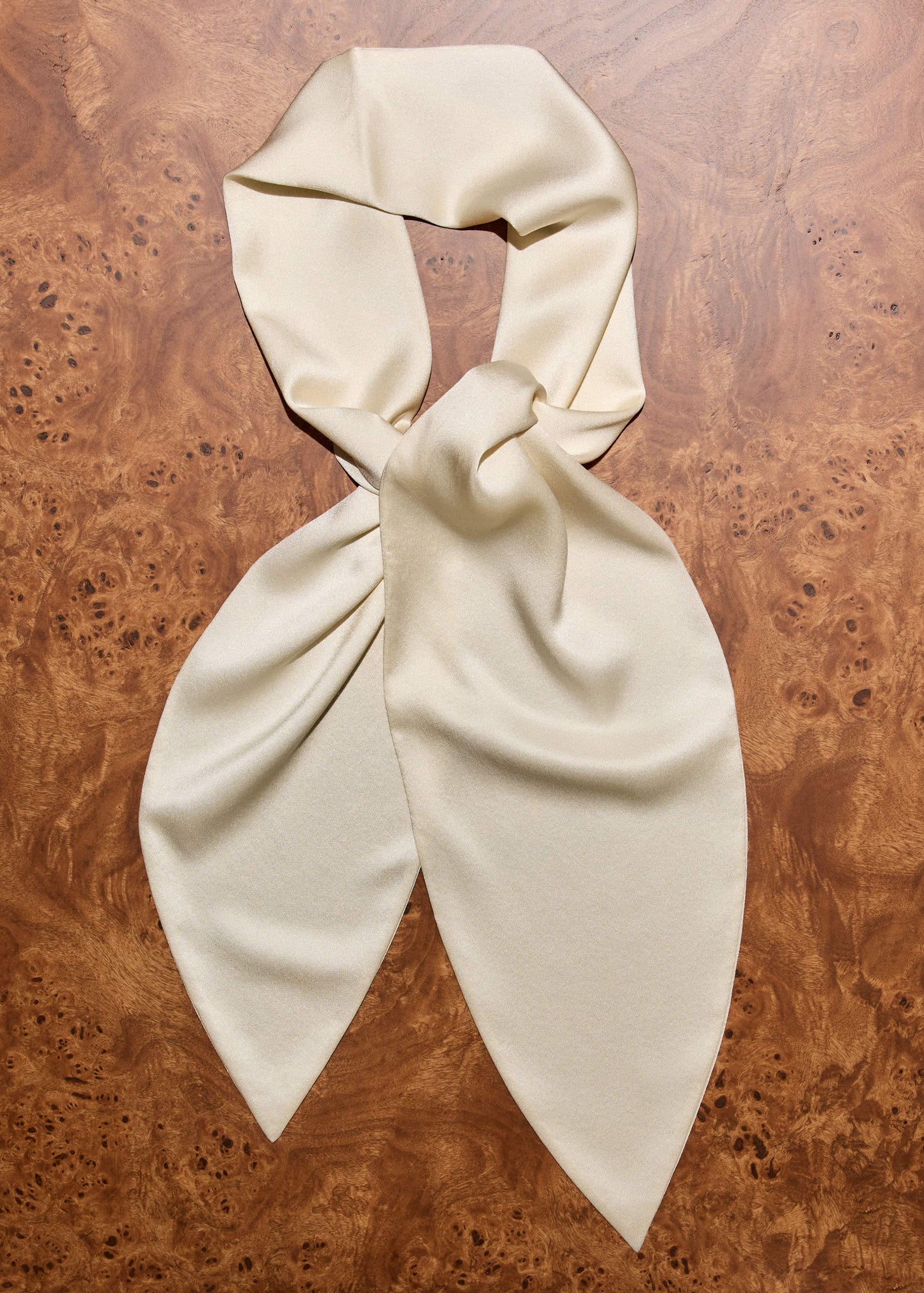 Cream Silk Satin Evening Scarf