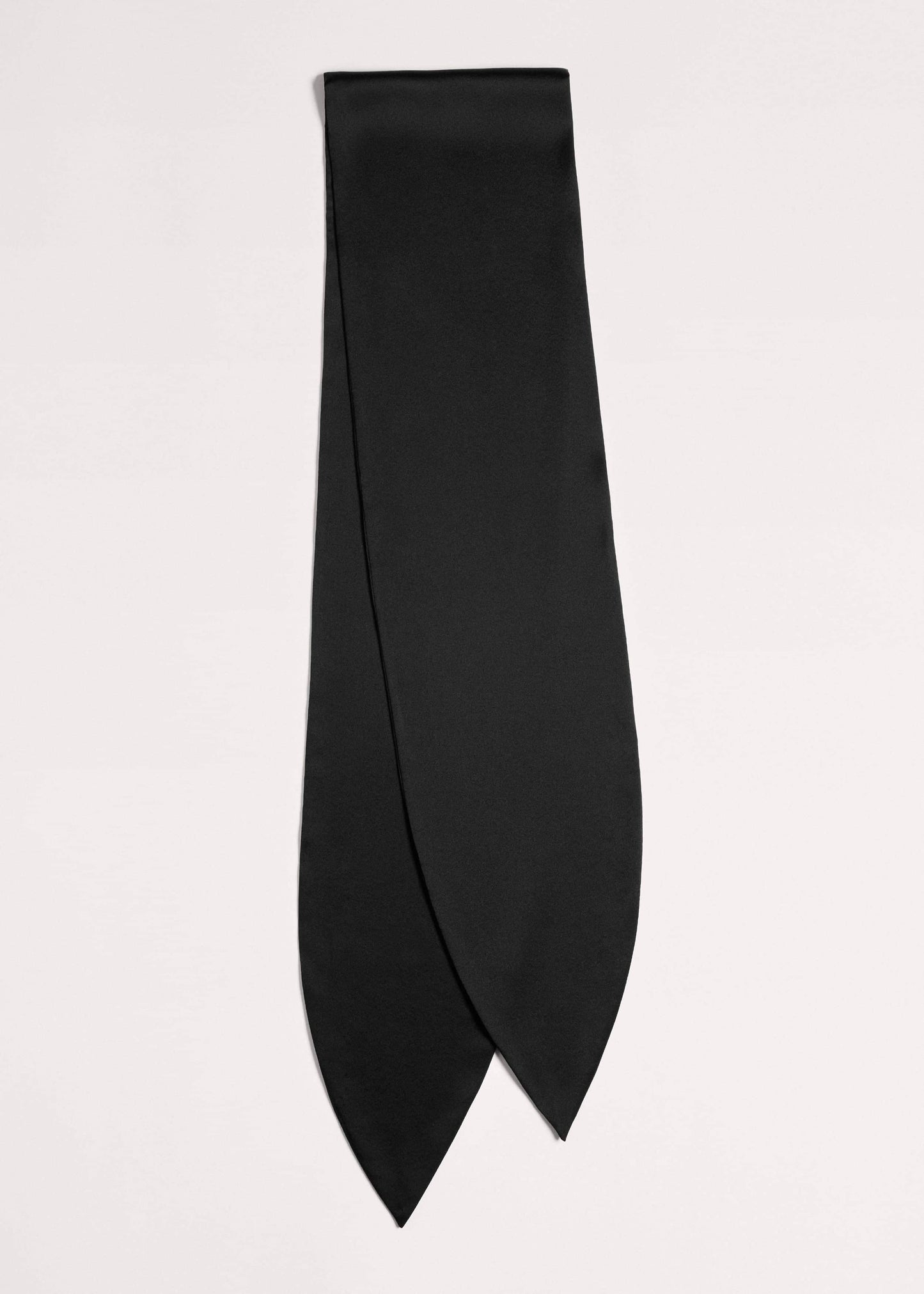 Black Silk Satin Evening Scarf