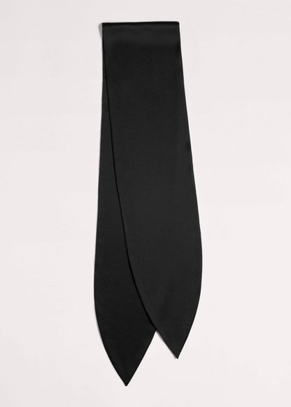 Black Silk Satin Evening Scarf