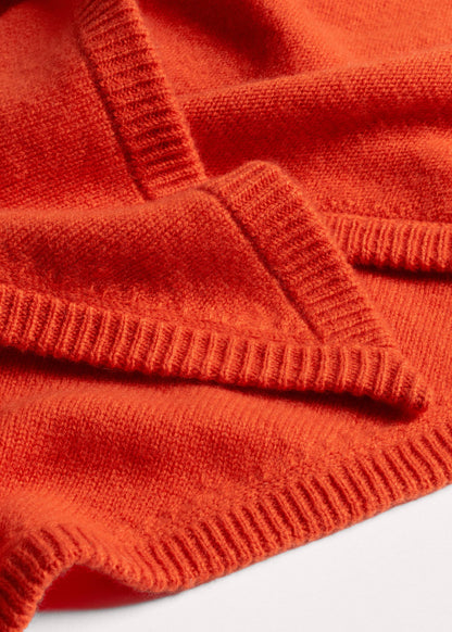 Orange Cashmere Triangle Knit Scarf